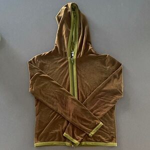 Free People Medium Olive Green Zip-Up Hoodie